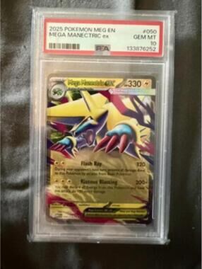 2025 Pokemon Mega Manectric EX #050 PSA GEM MT 10 Graded Card